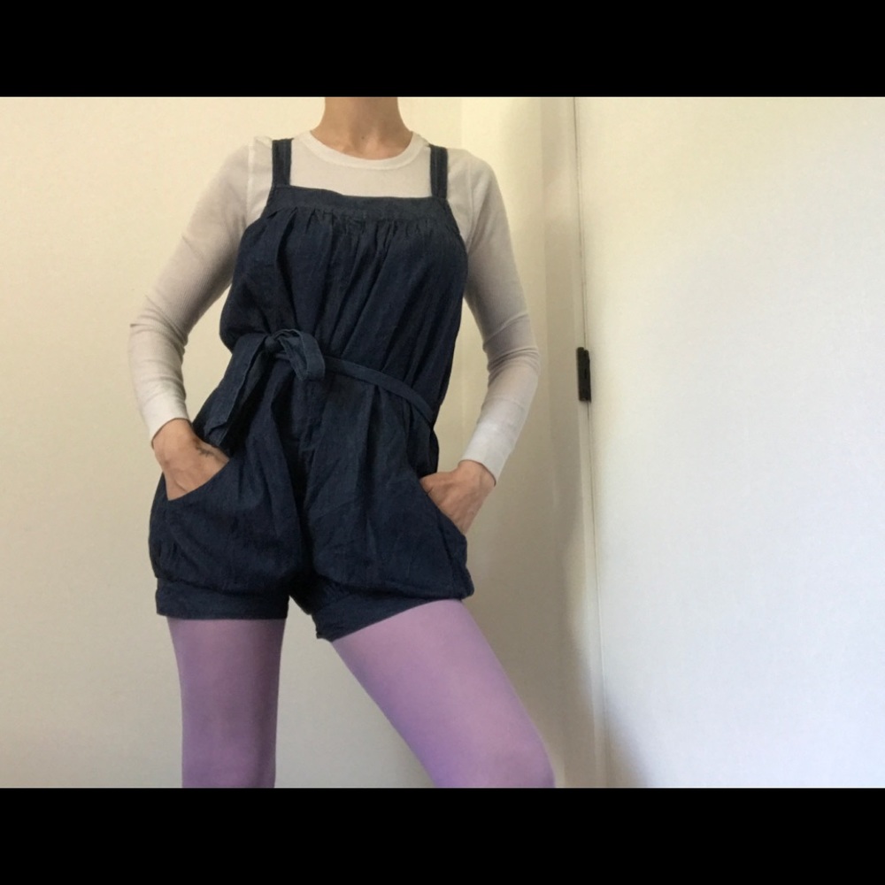 Forever 21 Denim Style Shorts Romper - Picture 5 of 13